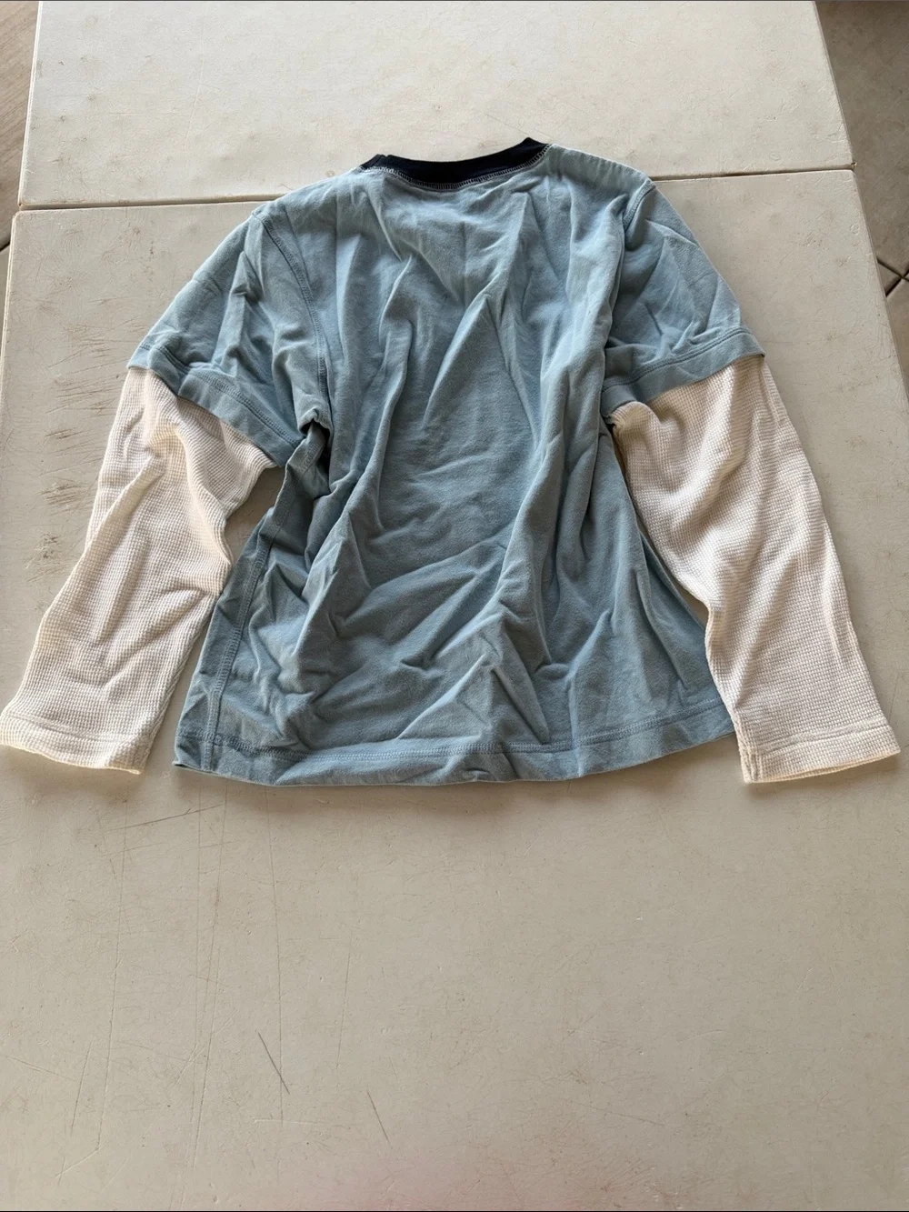 Gymboree Blue & Cream Pirate Ship Layered-Look Long Sleeve Tee